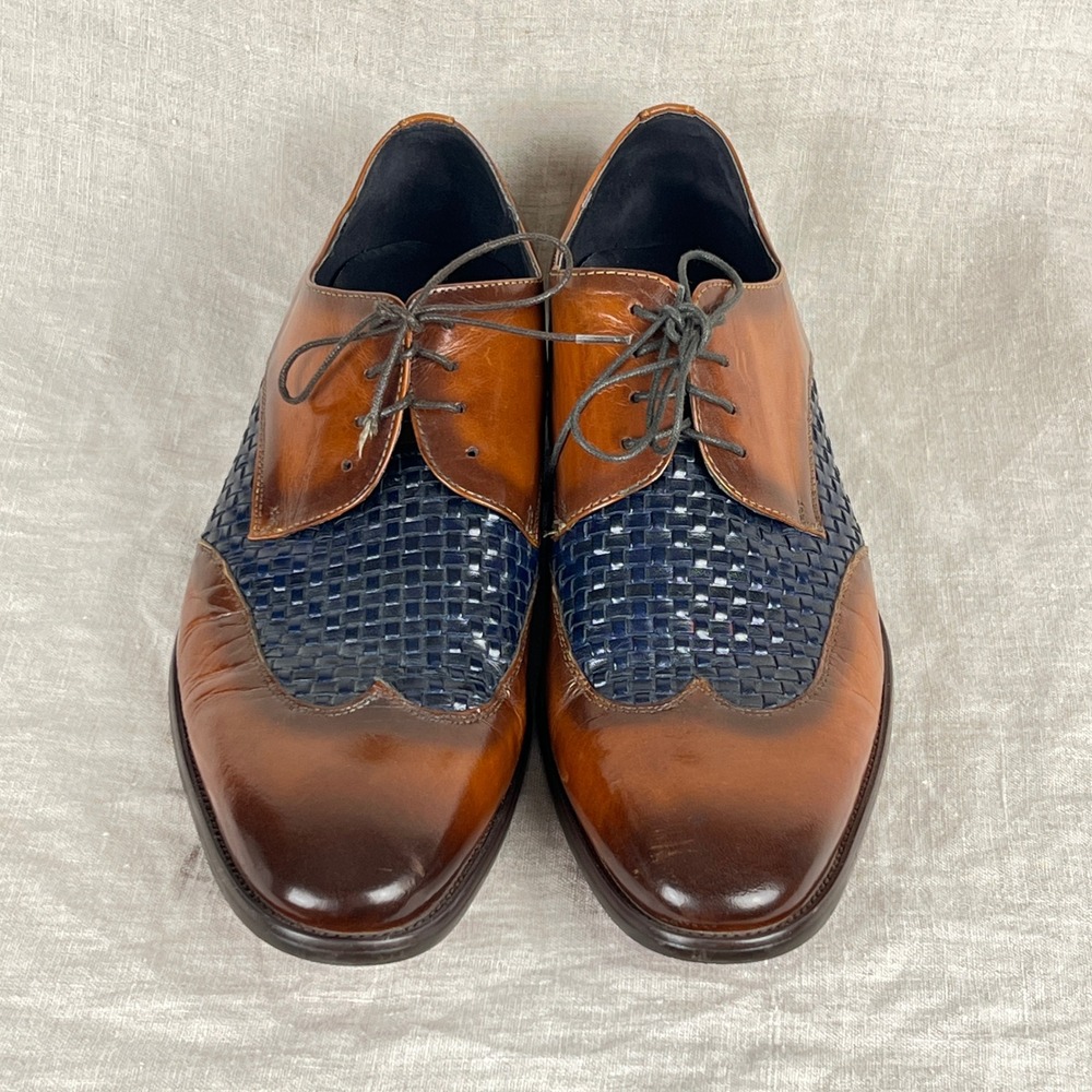 Joseph Abboud Giorgio Oxford Mens 11  Leather Wingtip Dress Lawyer Academia